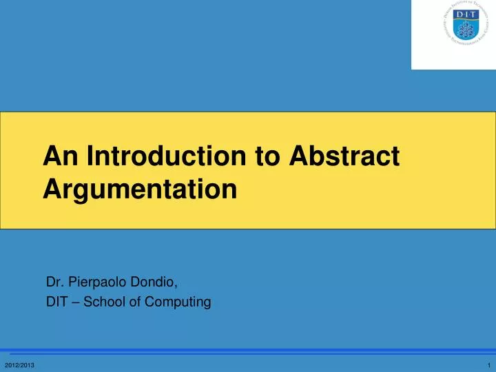 an introduction to abstract argumentation