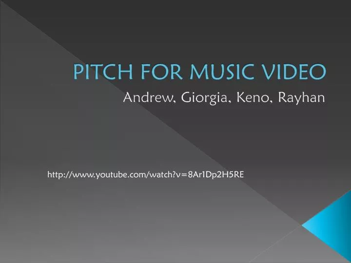pitch for music video