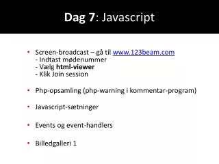 dag 7 javascript