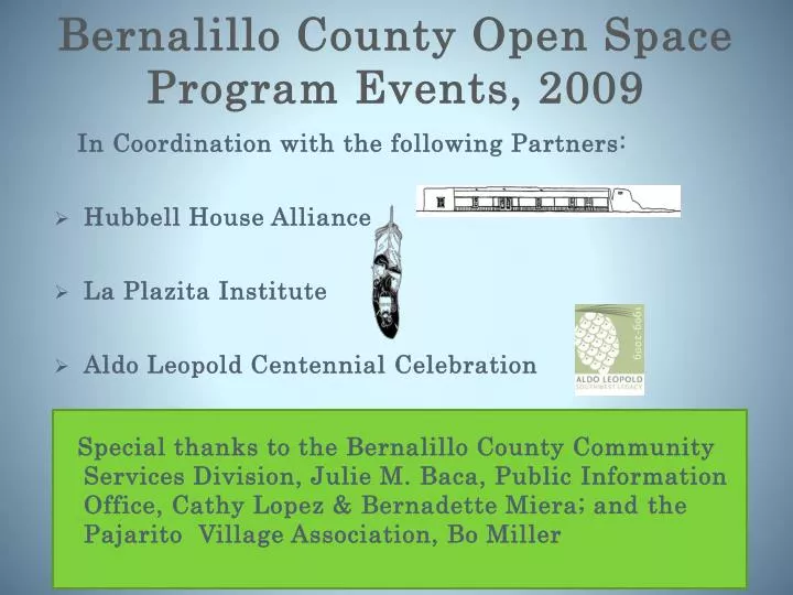 bernalillo county open space program events 2009