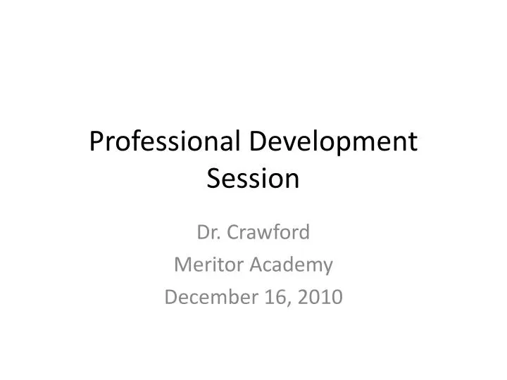 professional development session