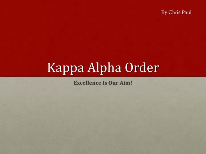 kappa alpha order