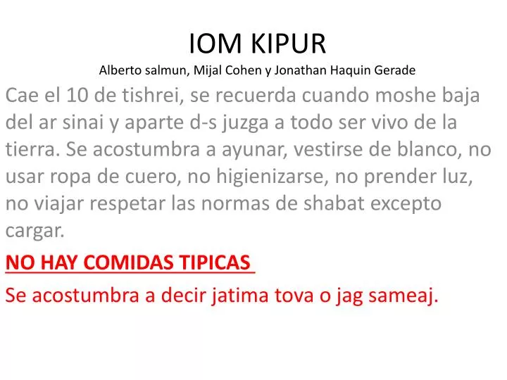 iom kipur alberto salmun mijal cohen y jonathan haquin gerade