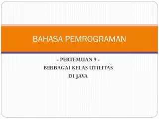 bahasa pemrograman