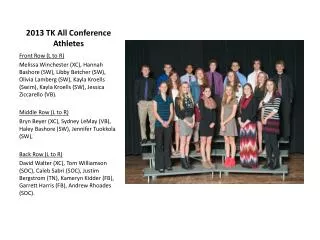 2013 TK All Conference Athletes