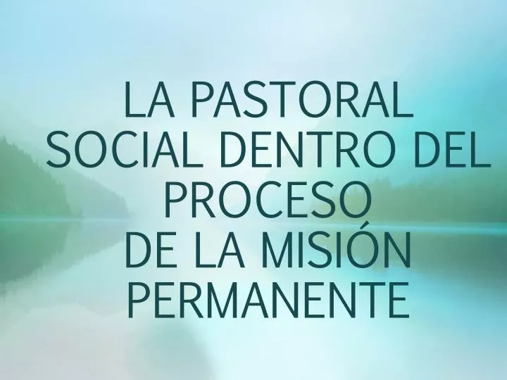 la pastoral social dentro del proceso de la misi n permanente