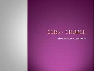 CCRS - Church