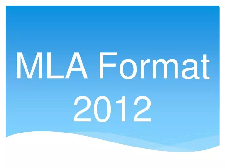 mla format 2012