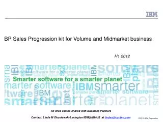 BP Sales Progression kit for Volume and Midmarket business