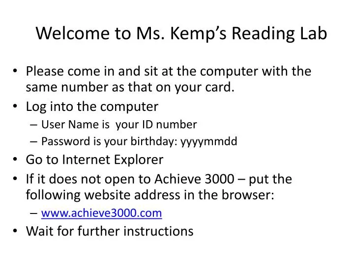 welcome to ms kemp s reading lab