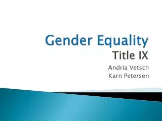 Gender Equality Title IX