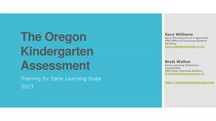 the oregon kindergarten assessment