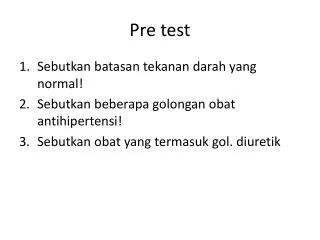 pre test
