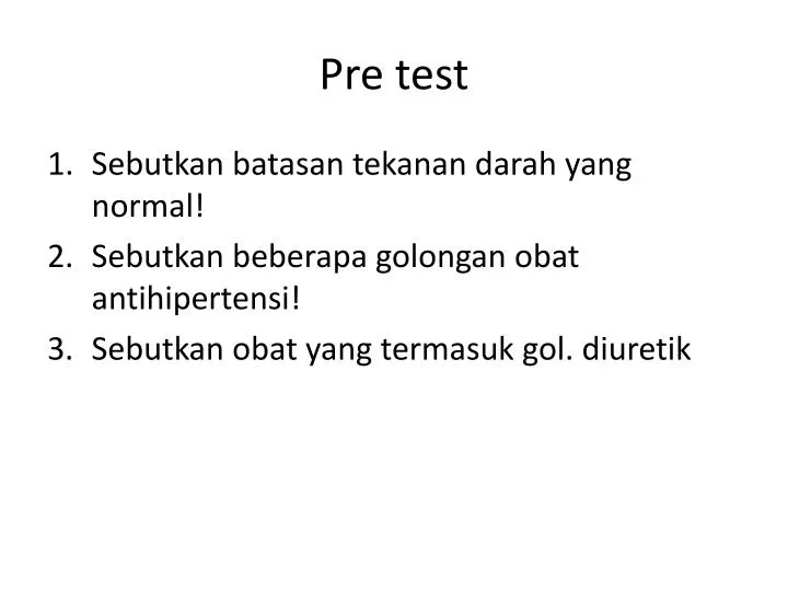 pre test