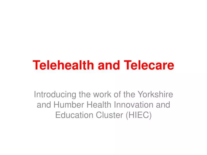 telehealth and t elecare