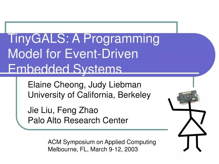tinygals a programming model for event driven embedded systems