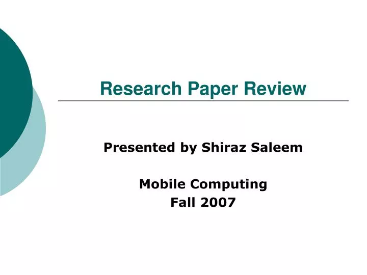 research paper review