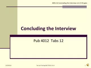 Concluding the Interview