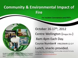 Community &amp; Environmental Impact of Fire