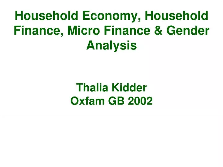 household economy household finance micro finance gender analysis thalia kidder oxfam gb 2002
