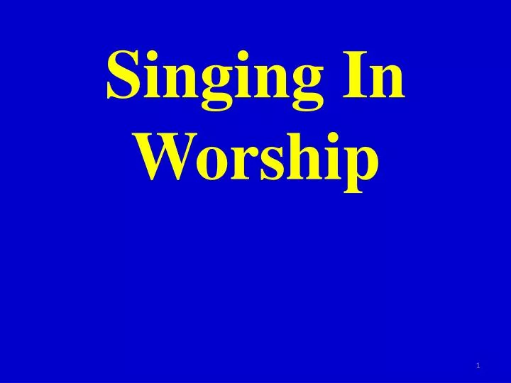 singing in worship