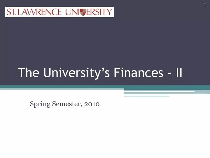 the university s finances ii