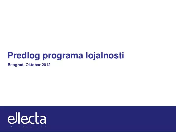 predlog programa lojalnosti