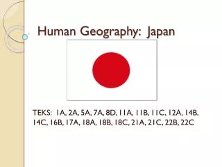Human Geography: Japan