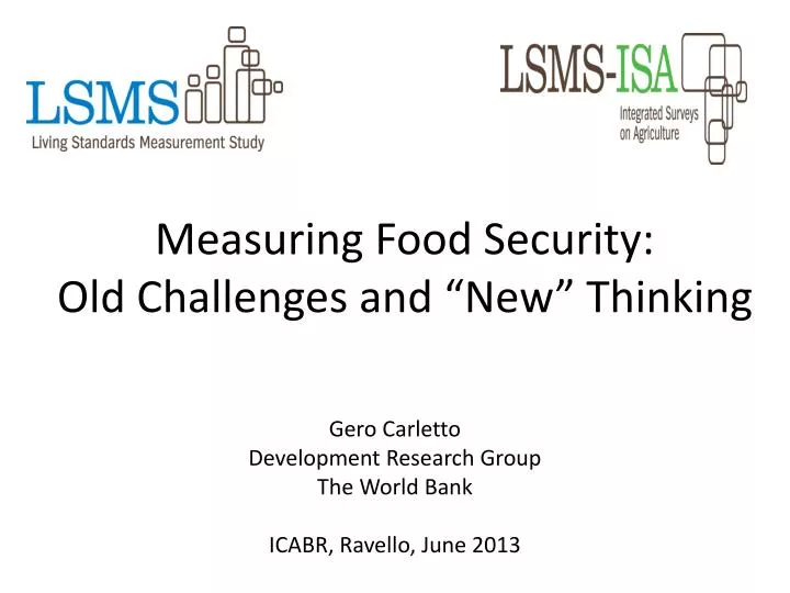 measuring food security old challenges and new thinking