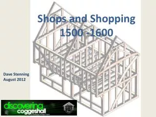 Shops and Shopping 1500 -1600