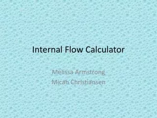 Internal Flow Calculator