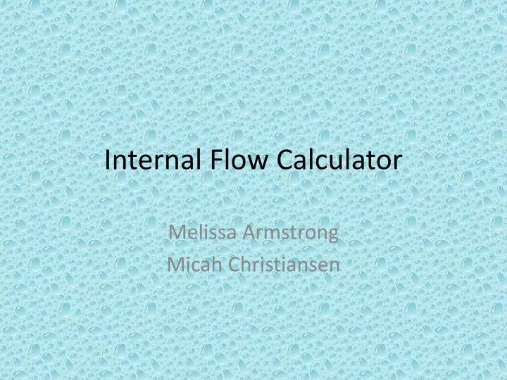 internal flow calculator