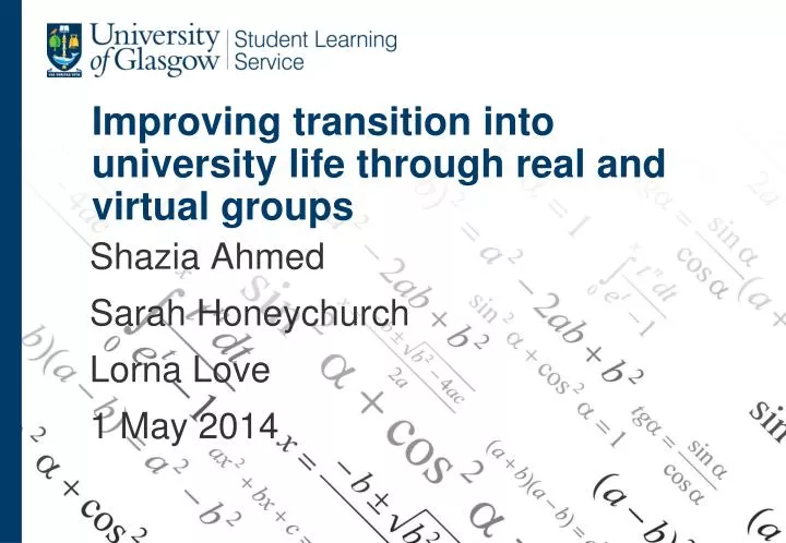 improving transition into university life through real and virtual groups