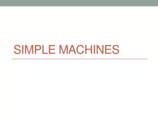 simple machines