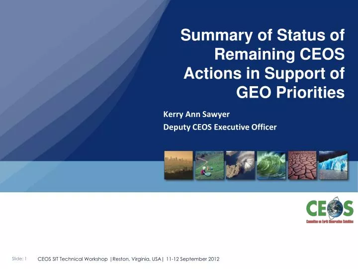 summary of status of remaining ceos actions in support of geo priorities