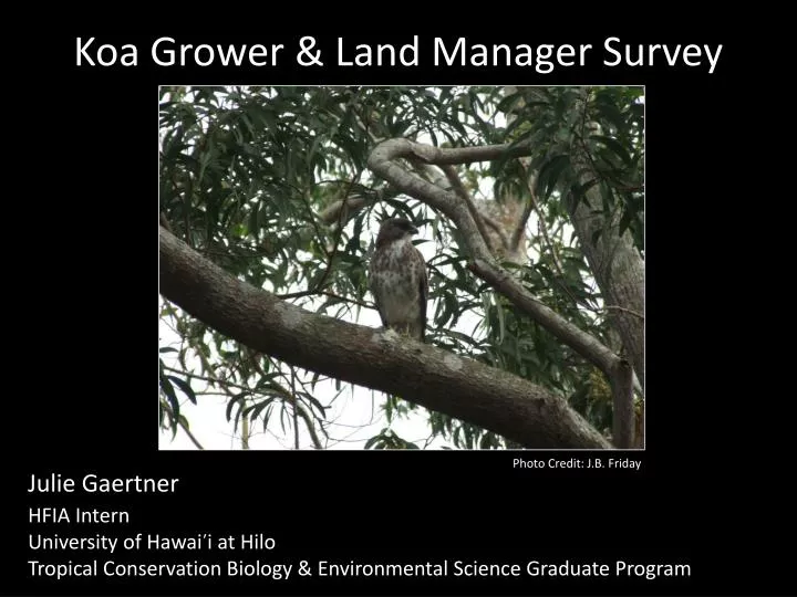 koa grower land manager survey