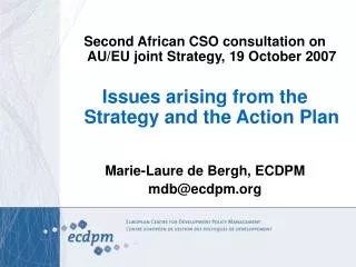 Second African CSO consultation on AU/EU joint Strategy, 19 October 2007