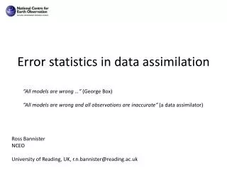Error statistics in data assimilation