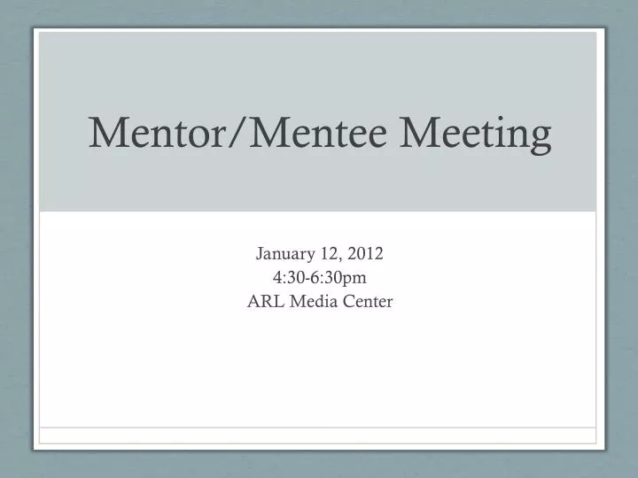 mentor mentee meeting