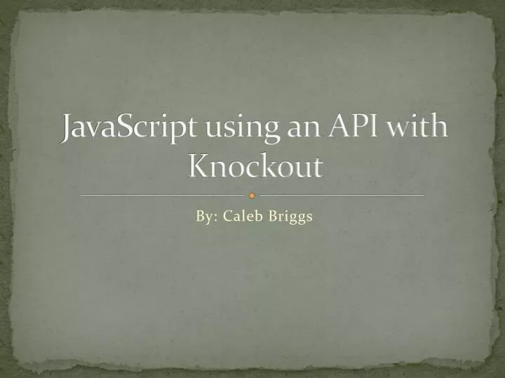 javascript using an api with knockout