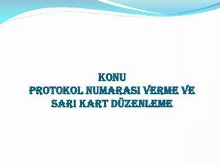 konu protokol numarasi verme ve sari kart d zenleme