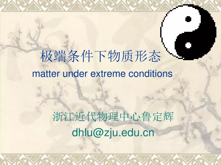 matter under extreme conditions