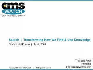 Search | Transforming How We Find &amp; Use Knowledge