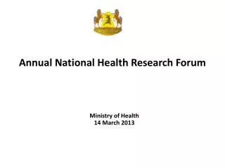 Annual National Health Research Forum