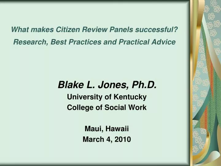 what makes citizen review panels successful research best practices and practical advice