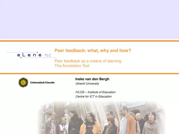 peer feedback what why and how peer feedback as a means of learning the annotation tool