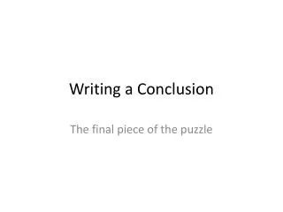 Writing a Conclusion