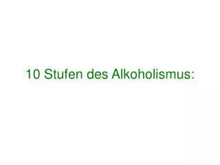 10 stufen des alkoholismus