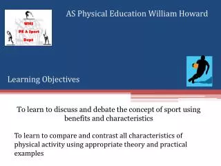 AS Physical Education William Howard