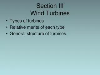 Section III Wind Turbines